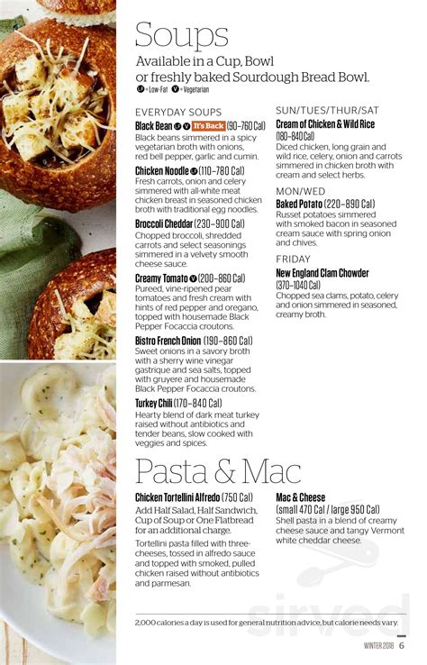 panera menu and prices.